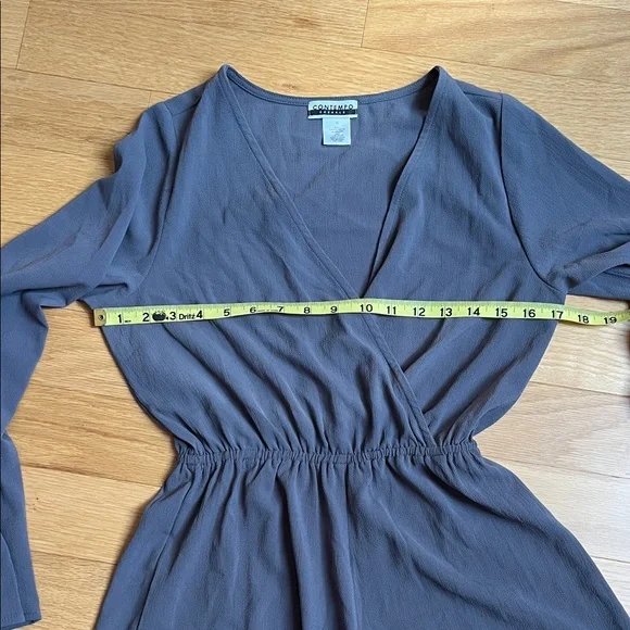 Contempo Casuals Gray Lace Trim Romper - Picture 3 of 6